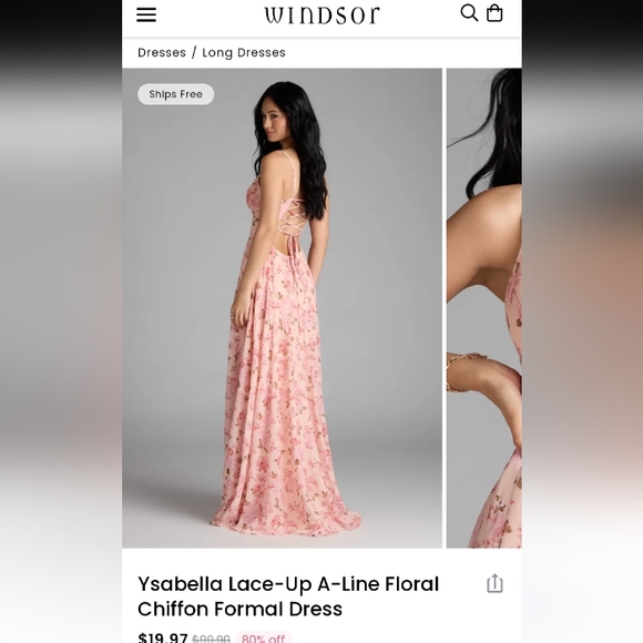 ISO Windsor Pink Floral Ysabella Dress - Picture 3 of 3